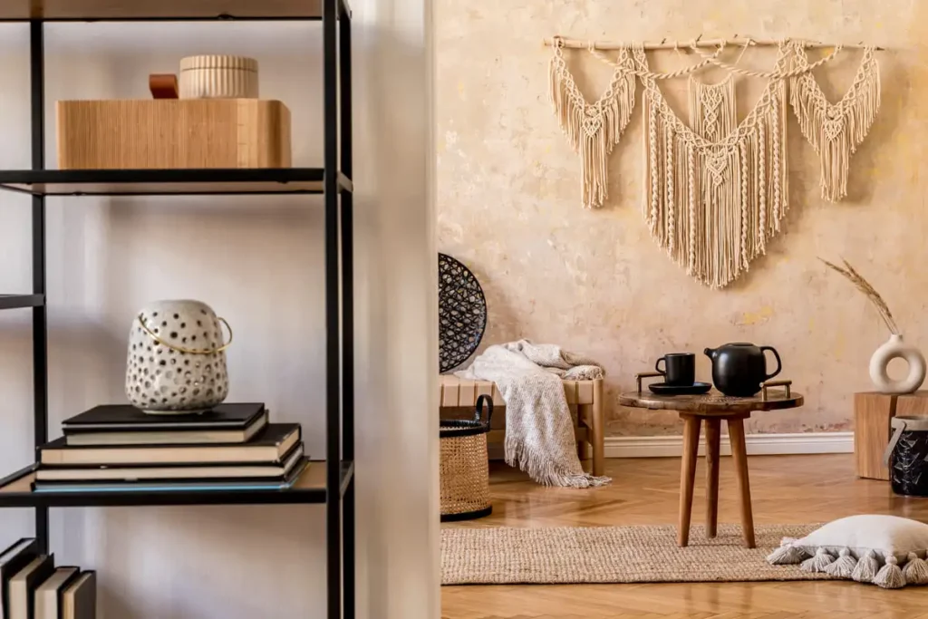 boho decor rented apartment