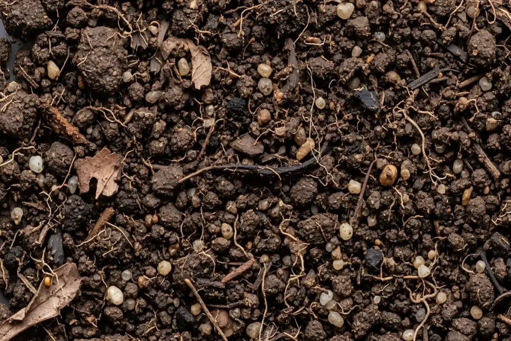 garden soil texture close up