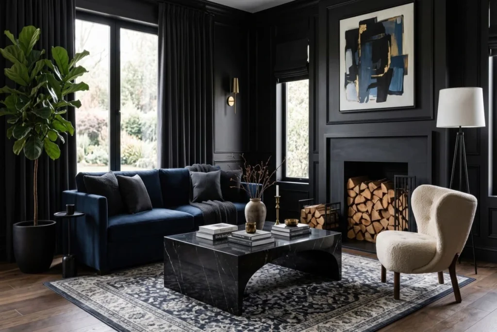 moody decor ideas dark living room