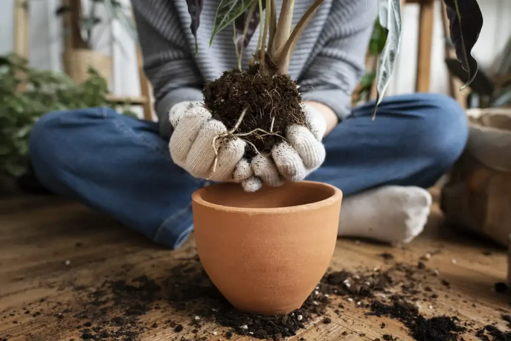 potting soil vs garden soil houseplant repotting