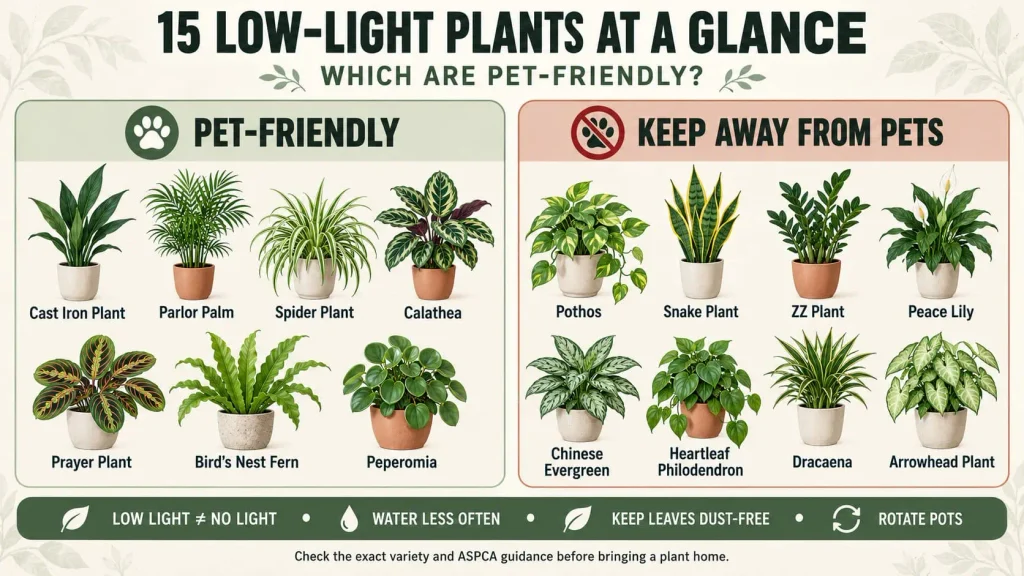 low light indoor plants pet safe