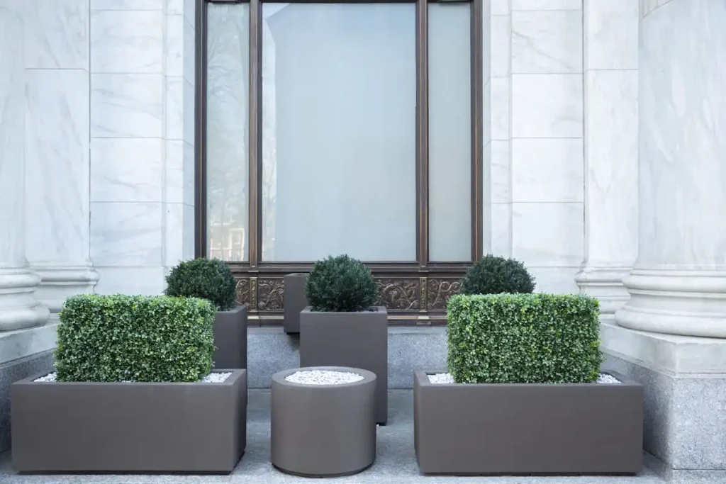 luxury outdoor planters metallic stands